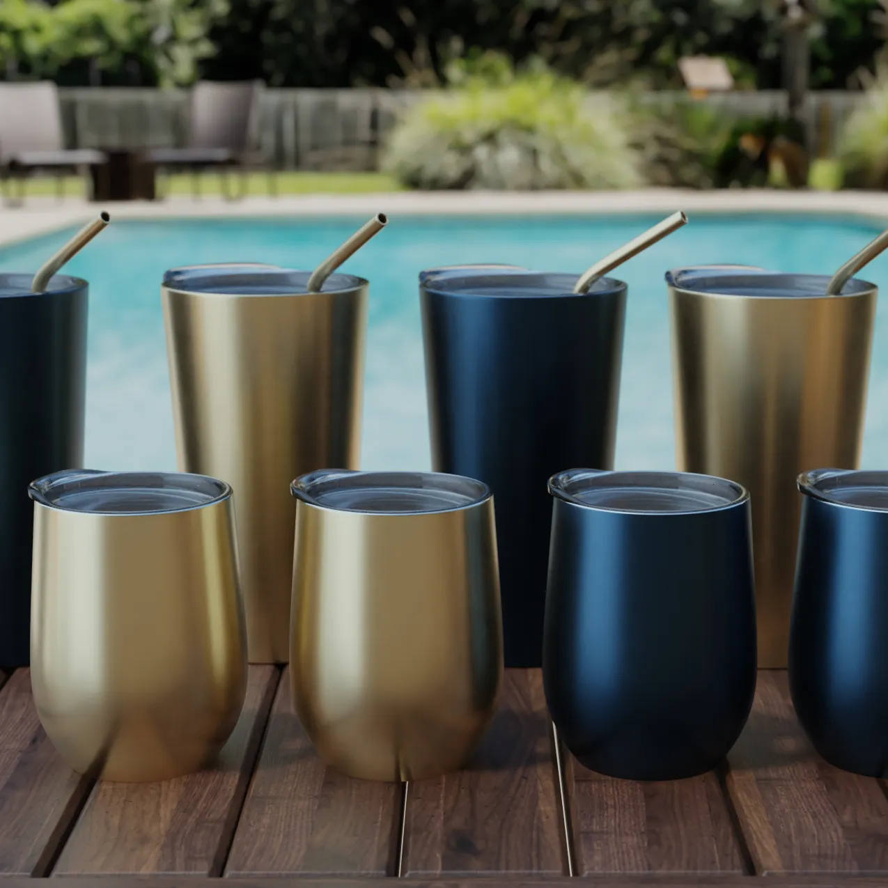 20 Oz Highball Tumblers, Set Of 4, Navy