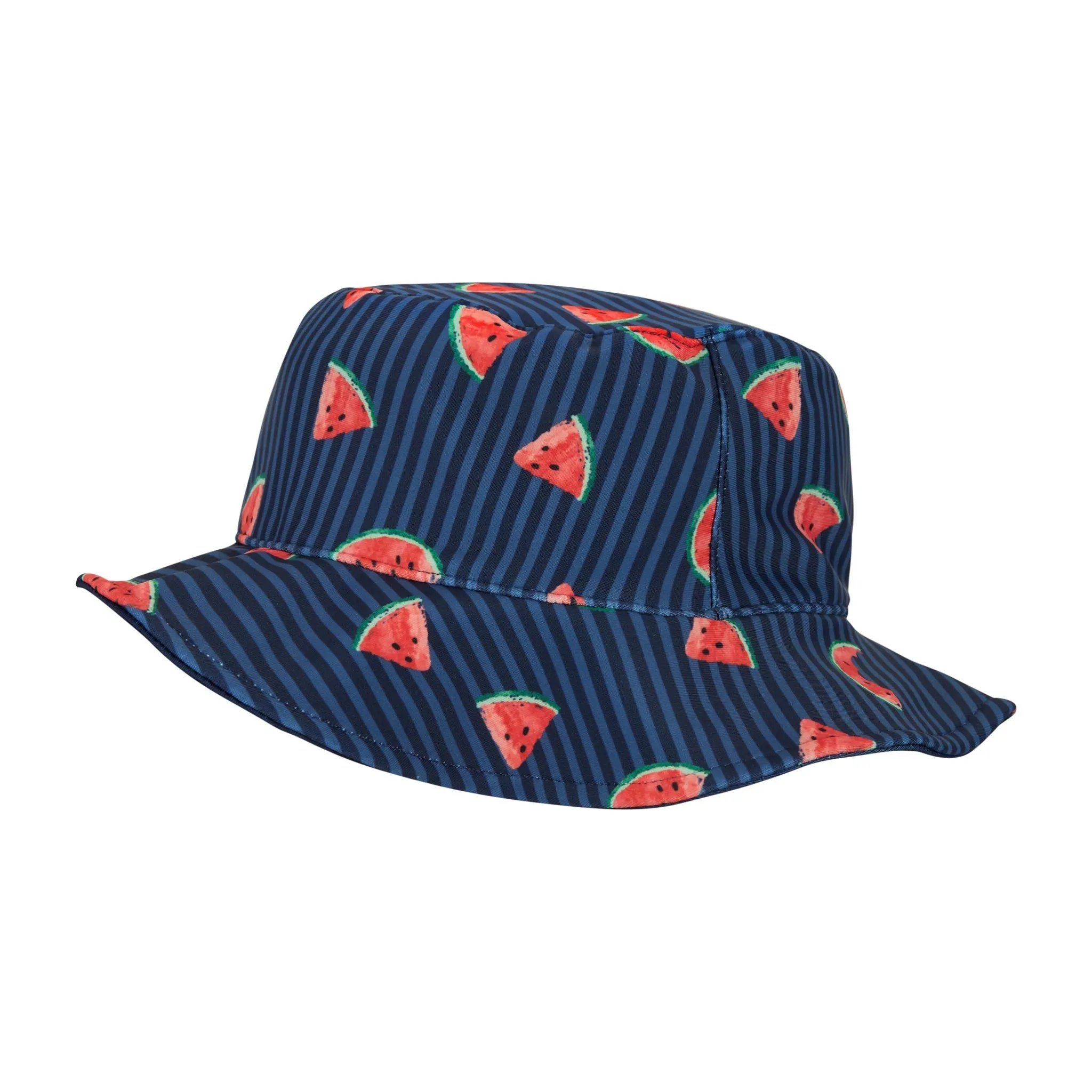 Andy & Evan Infant UPF 50  Navy Watermelon Print Swim Romper & Hat Set