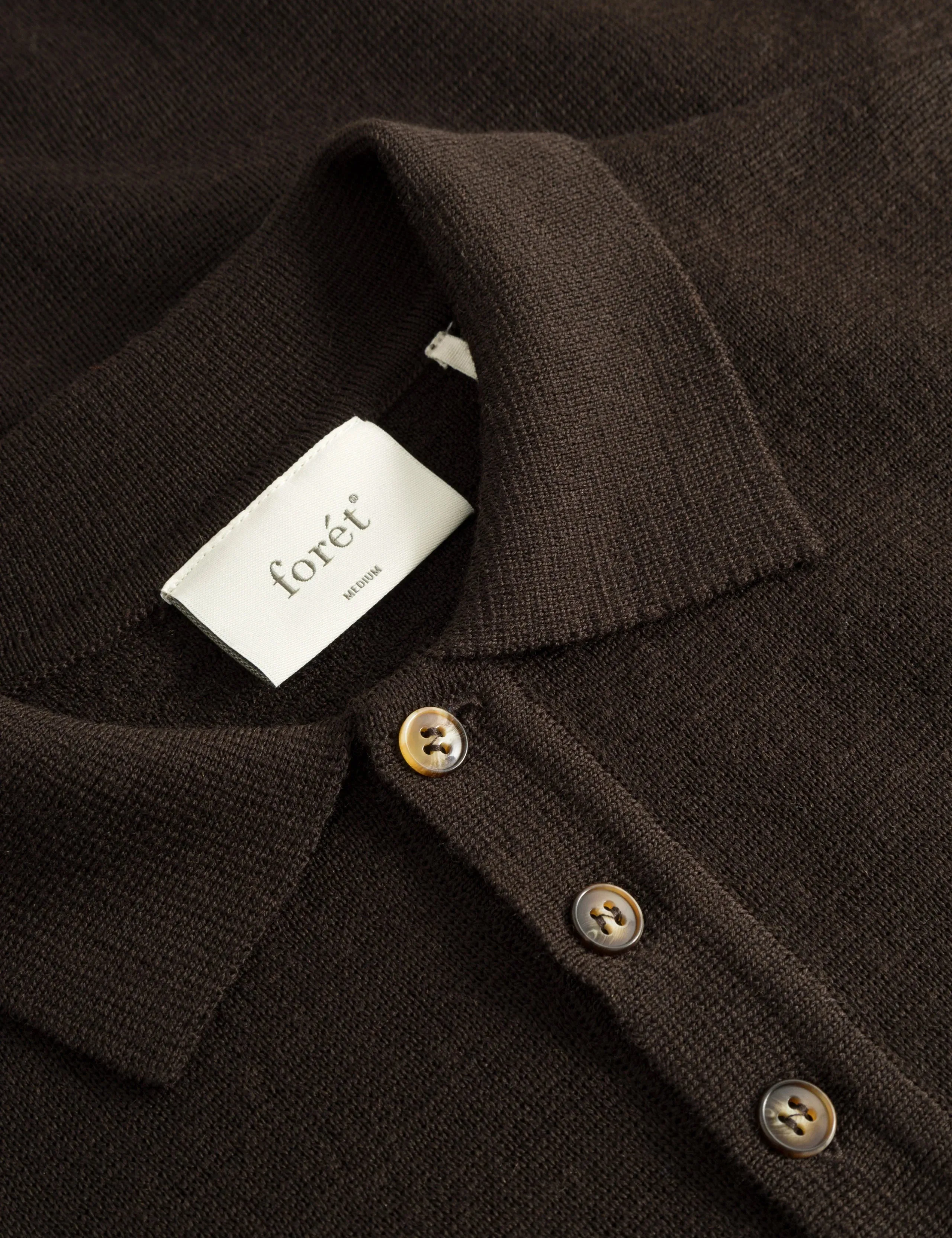 Base Merino Polo Knit | Cold Brown