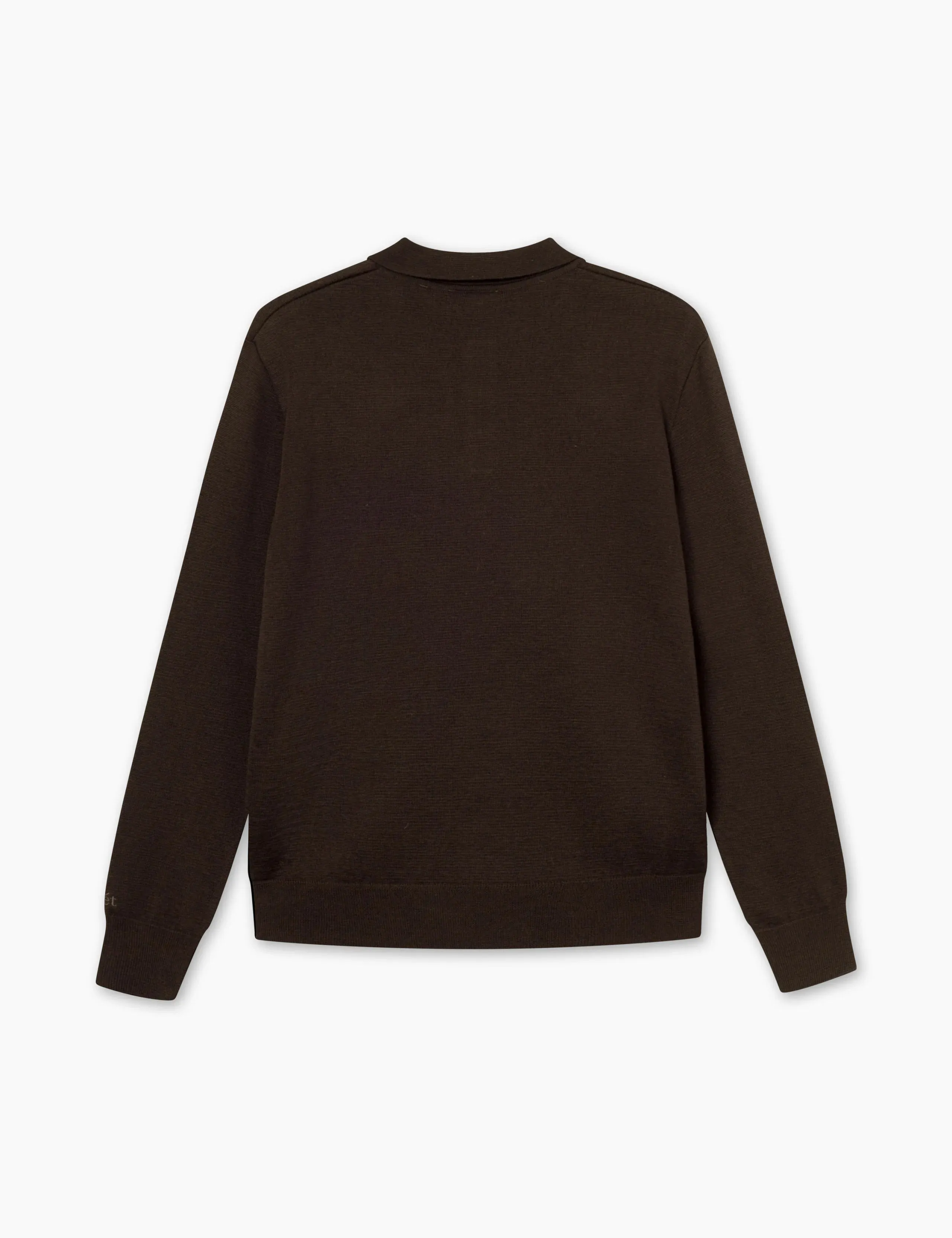 Base Merino Polo Knit | Cold Brown