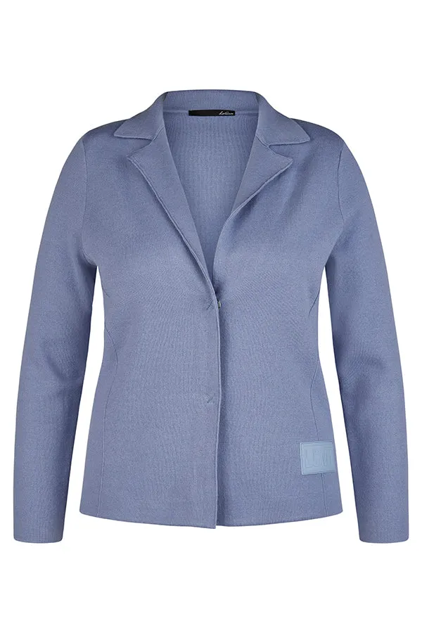 BLUE LAPEL CARDIGAN