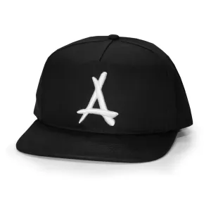 CLASSIC "A" SNAPBACK (BLACK   FLAT)