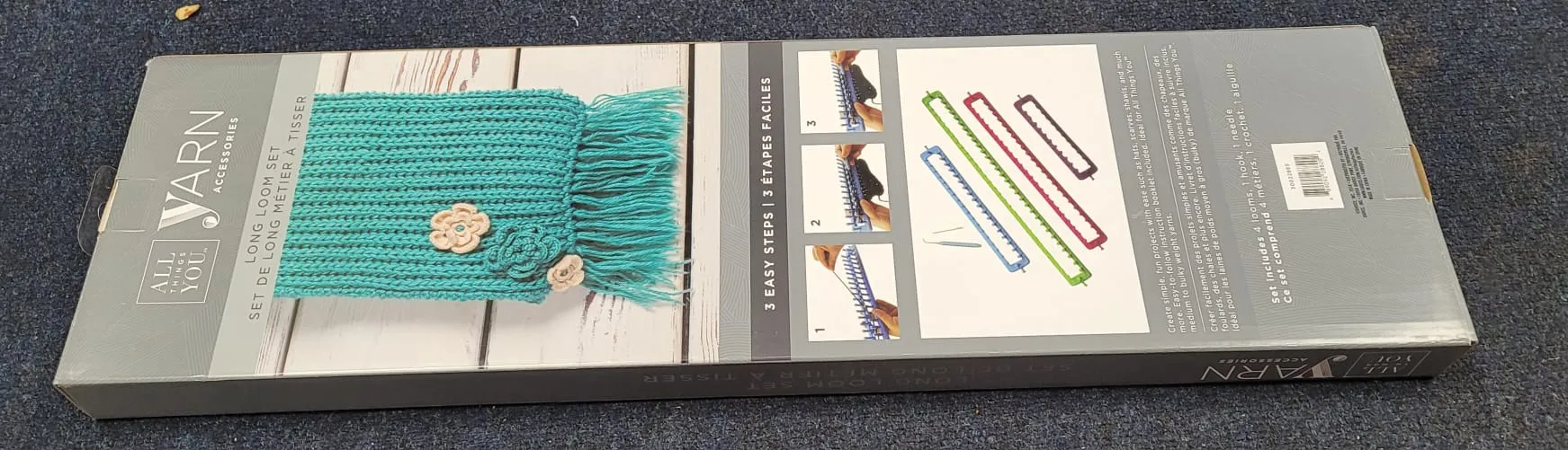 Darice Long Loom Set 6 Piece Knit Hats Scarves Shawls Full Instructions