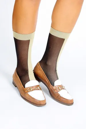 Dual Color Block Nylon Ankle Sock