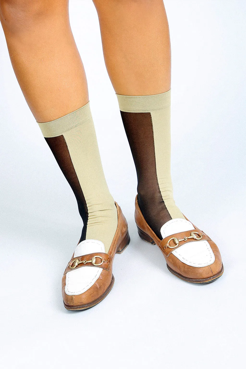 Dual Color Block Nylon Ankle Sock