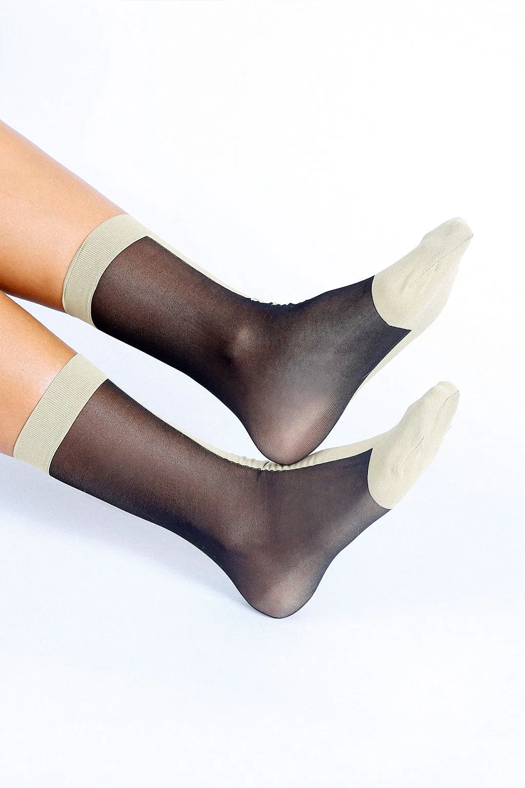 Dual Color Block Nylon Ankle Sock