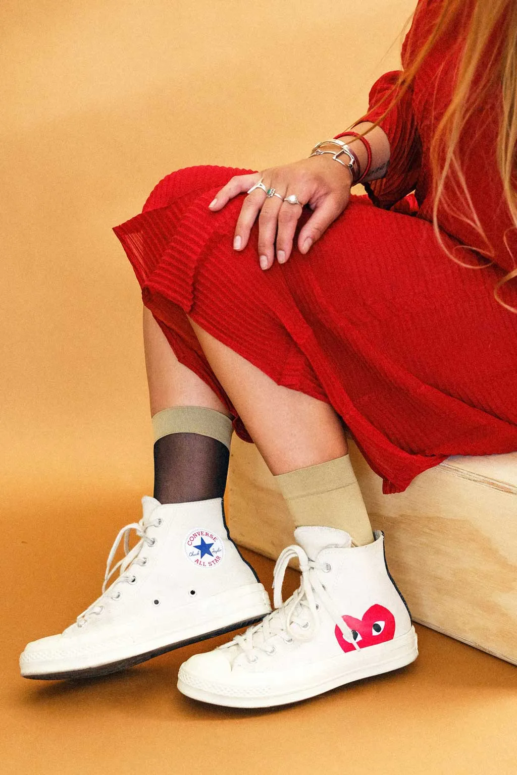 Dual Color Block Nylon Ankle Sock