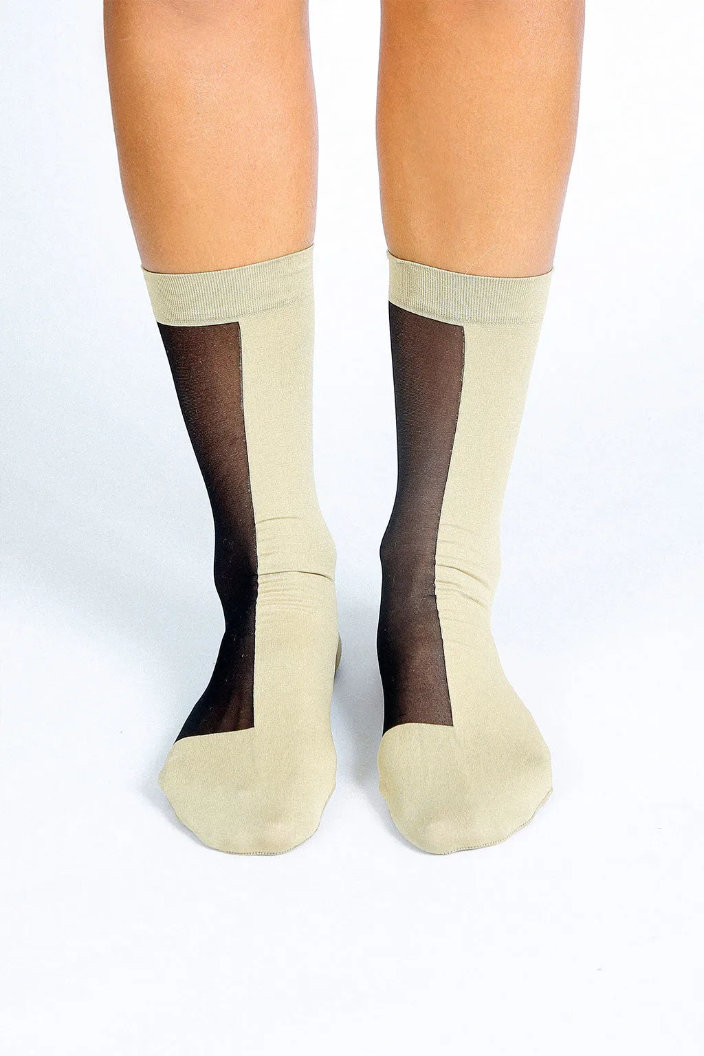 Dual Color Block Nylon Ankle Sock