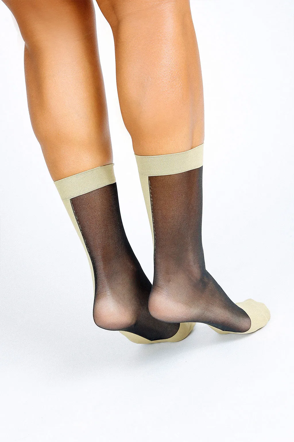 Dual Color Block Nylon Ankle Sock