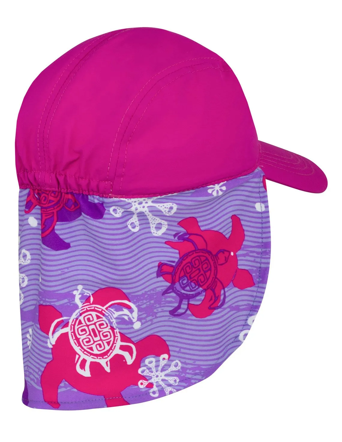 Flap Sun Hat - Purple Wave