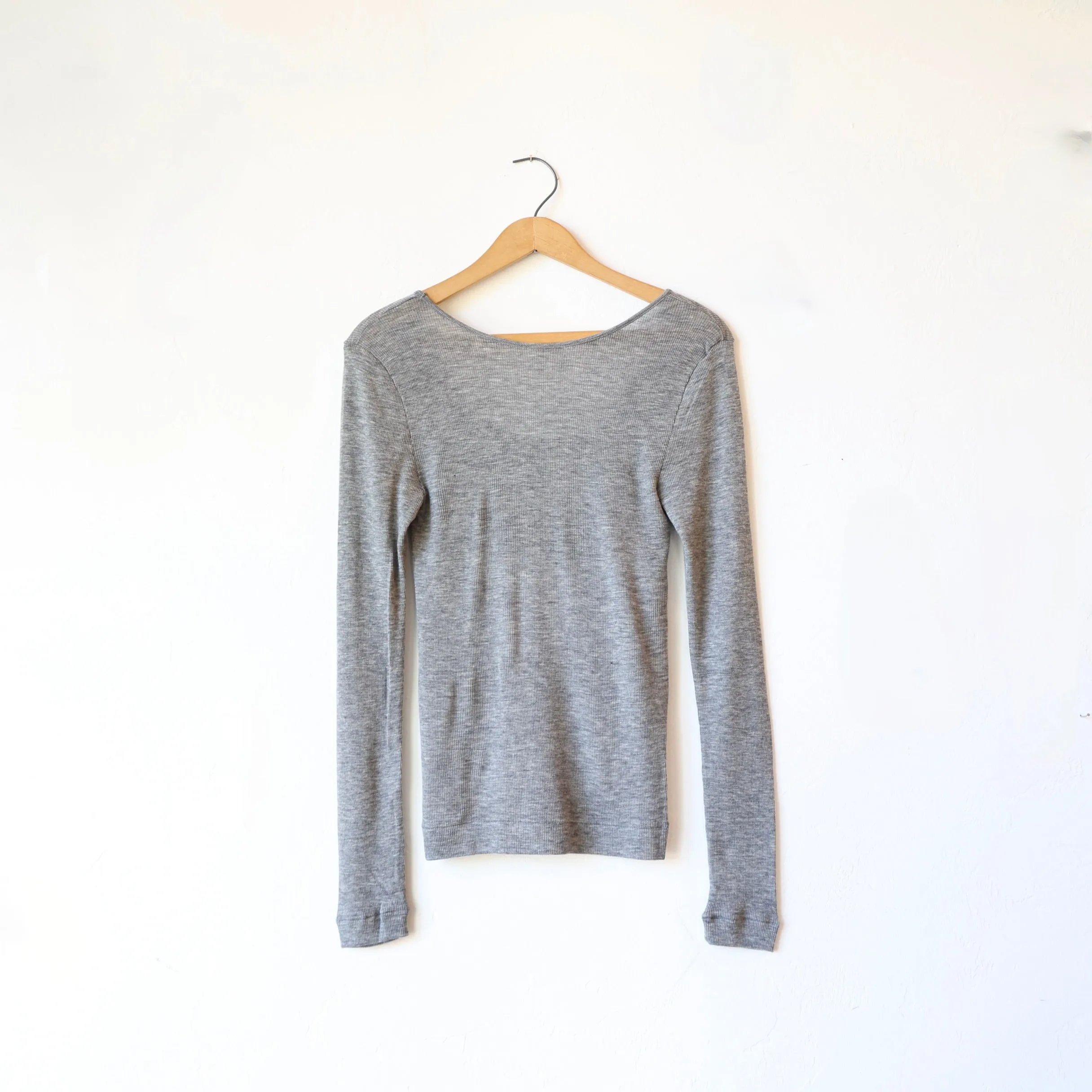 Grisal Cashmere Reversible Open Neckline Knit - Heather Grey