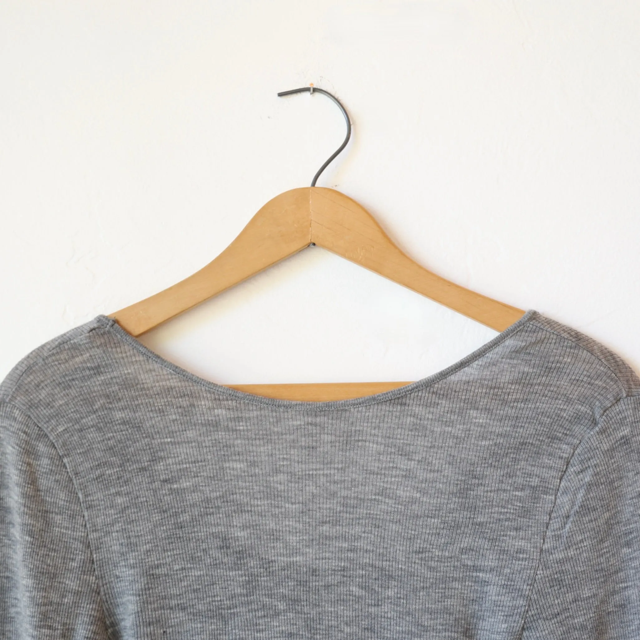 Grisal Cashmere Reversible Open Neckline Knit - Heather Grey