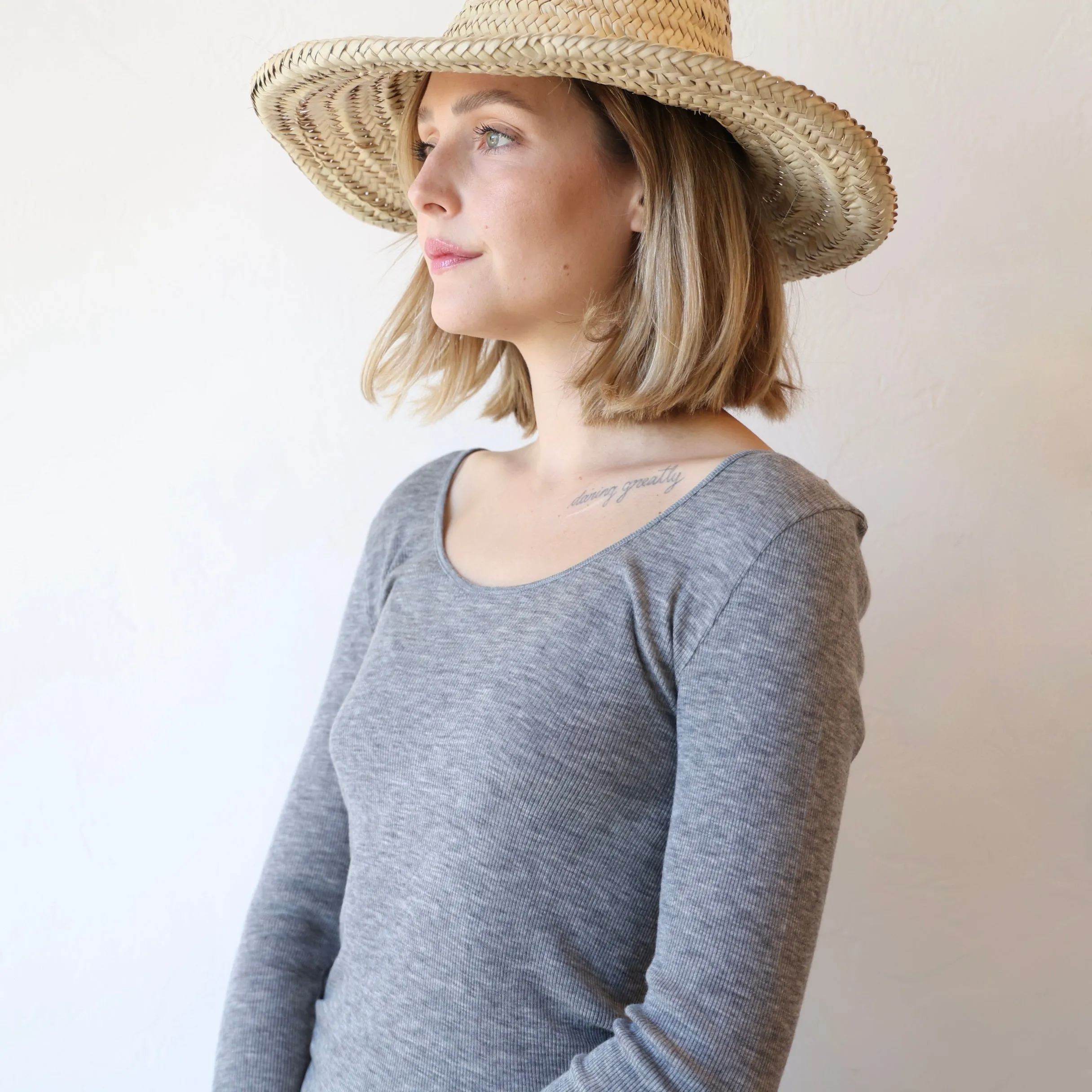 Grisal Cashmere Reversible Open Neckline Knit - Heather Grey