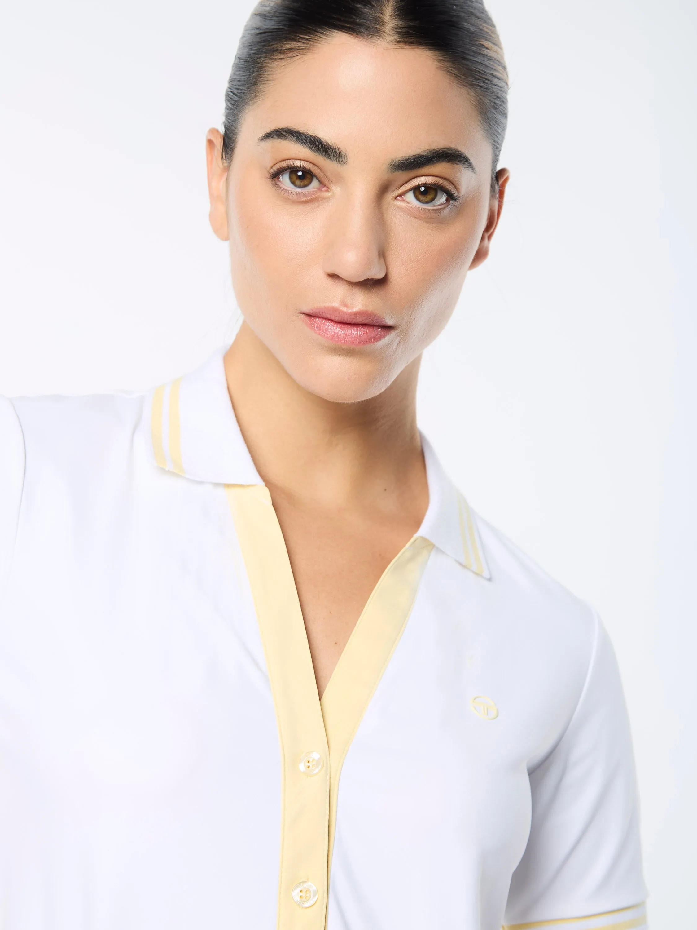 Idalia Cropped Polo- Brilliant White