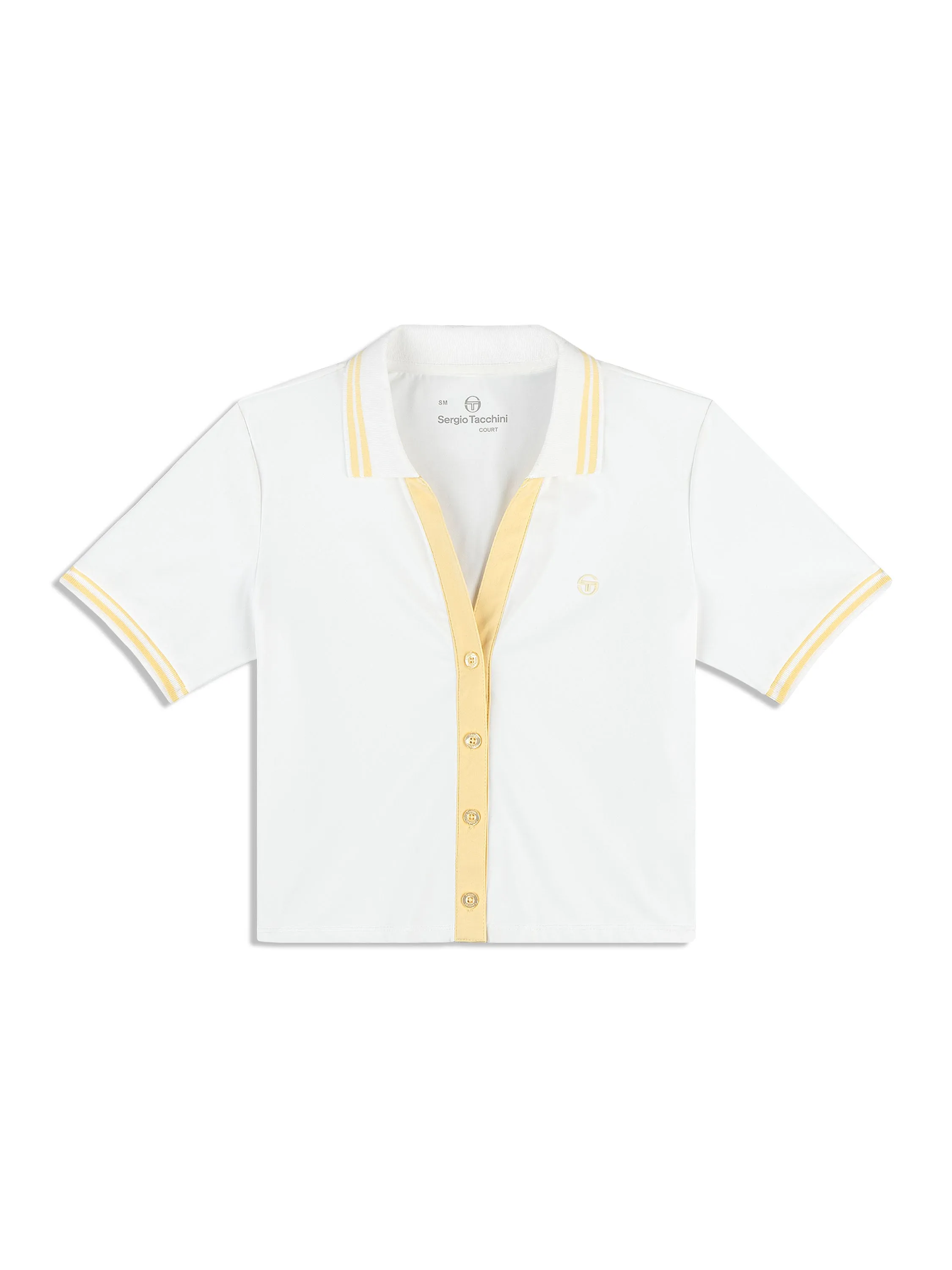 Idalia Cropped Polo- Brilliant White