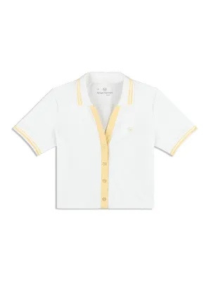 Idalia Cropped Polo- Brilliant White