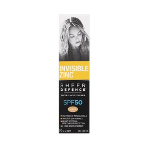 INVISIBLE ZINC SHEER DEFENCE Tinted Moisturiser SPF 50 Light 50g