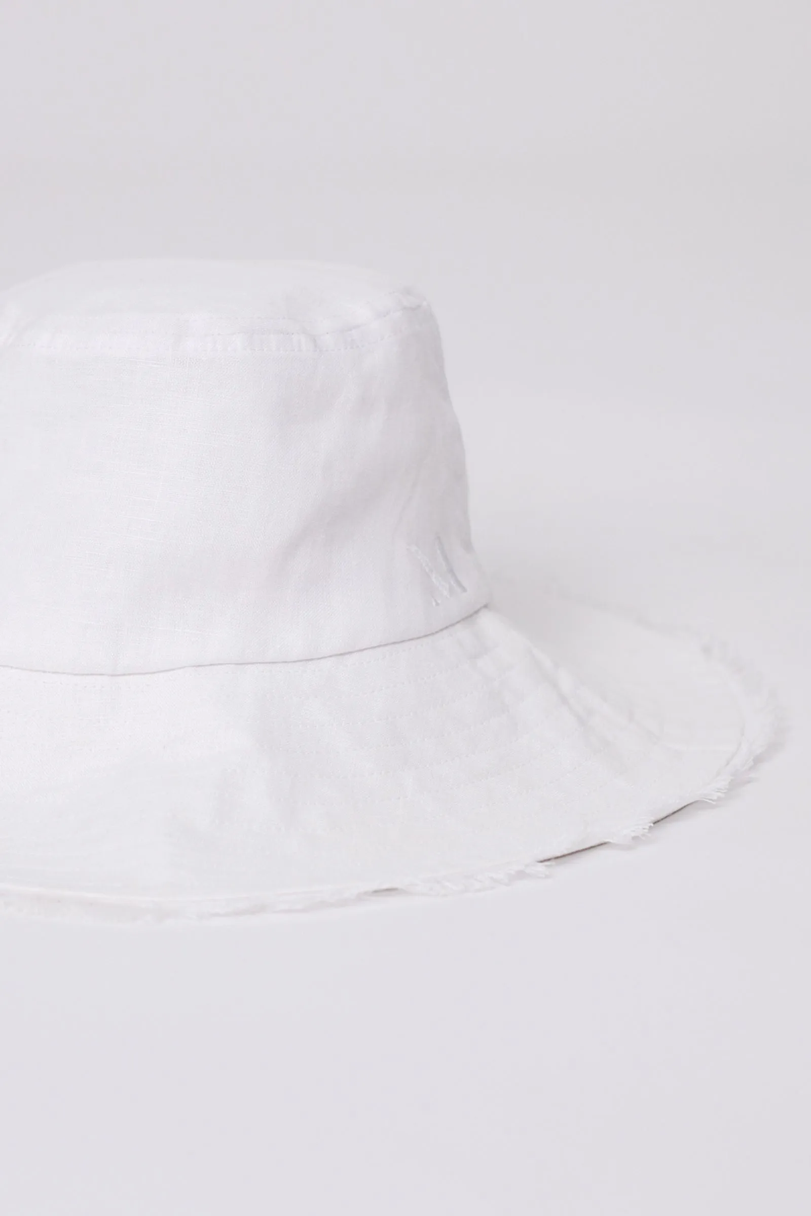 Linen Bucket Hat - White