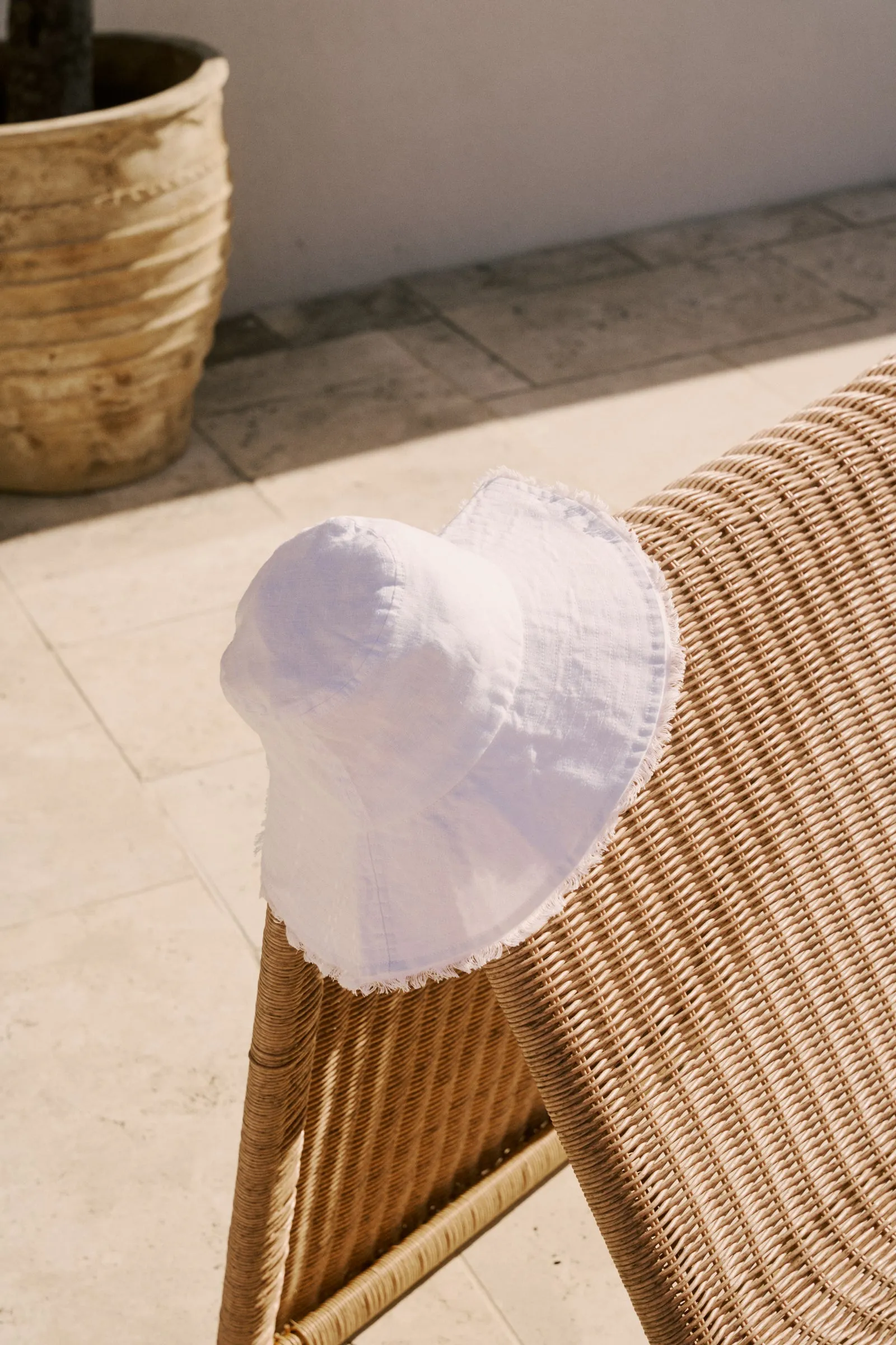 Linen Bucket Hat - White