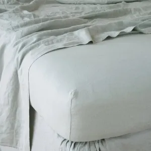 Linen Fitted Sheet - Eucalyptus - King