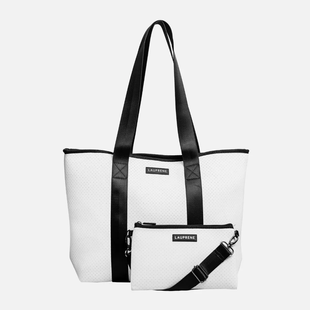 Neoprene Zipped Tote Bag -White