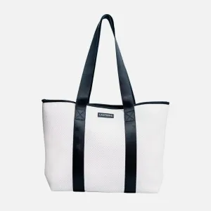 Neoprene Zipped Tote Bag -White