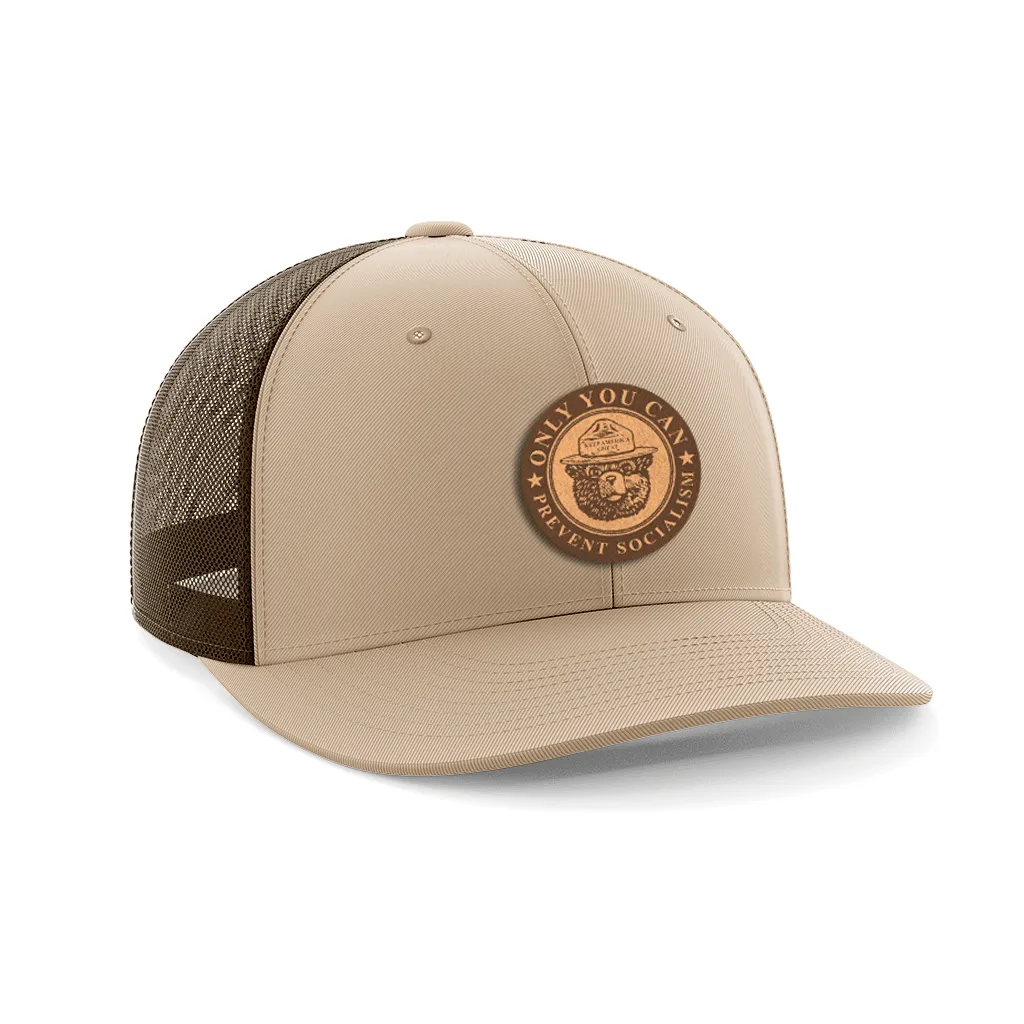 Only You Can Prevent Socialism Leather Patch Hat