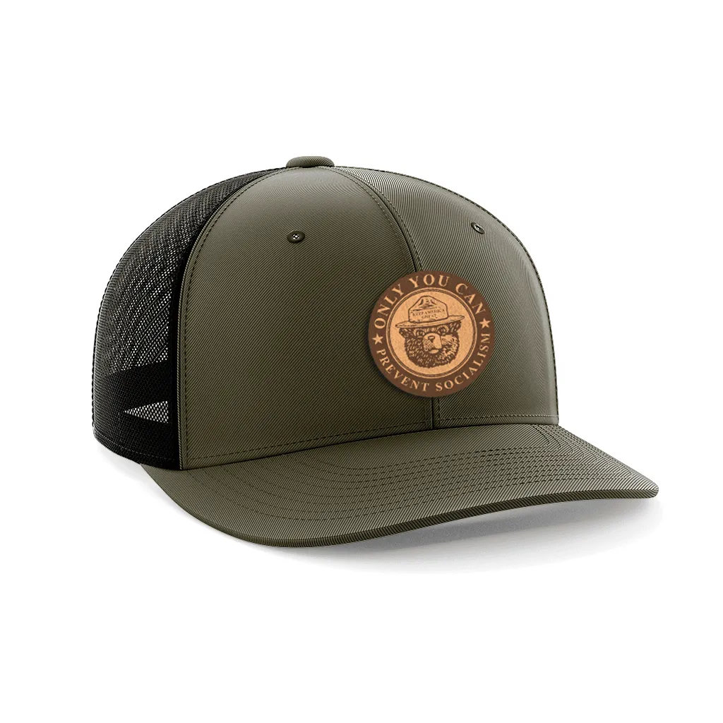Only You Can Prevent Socialism Leather Patch Hat