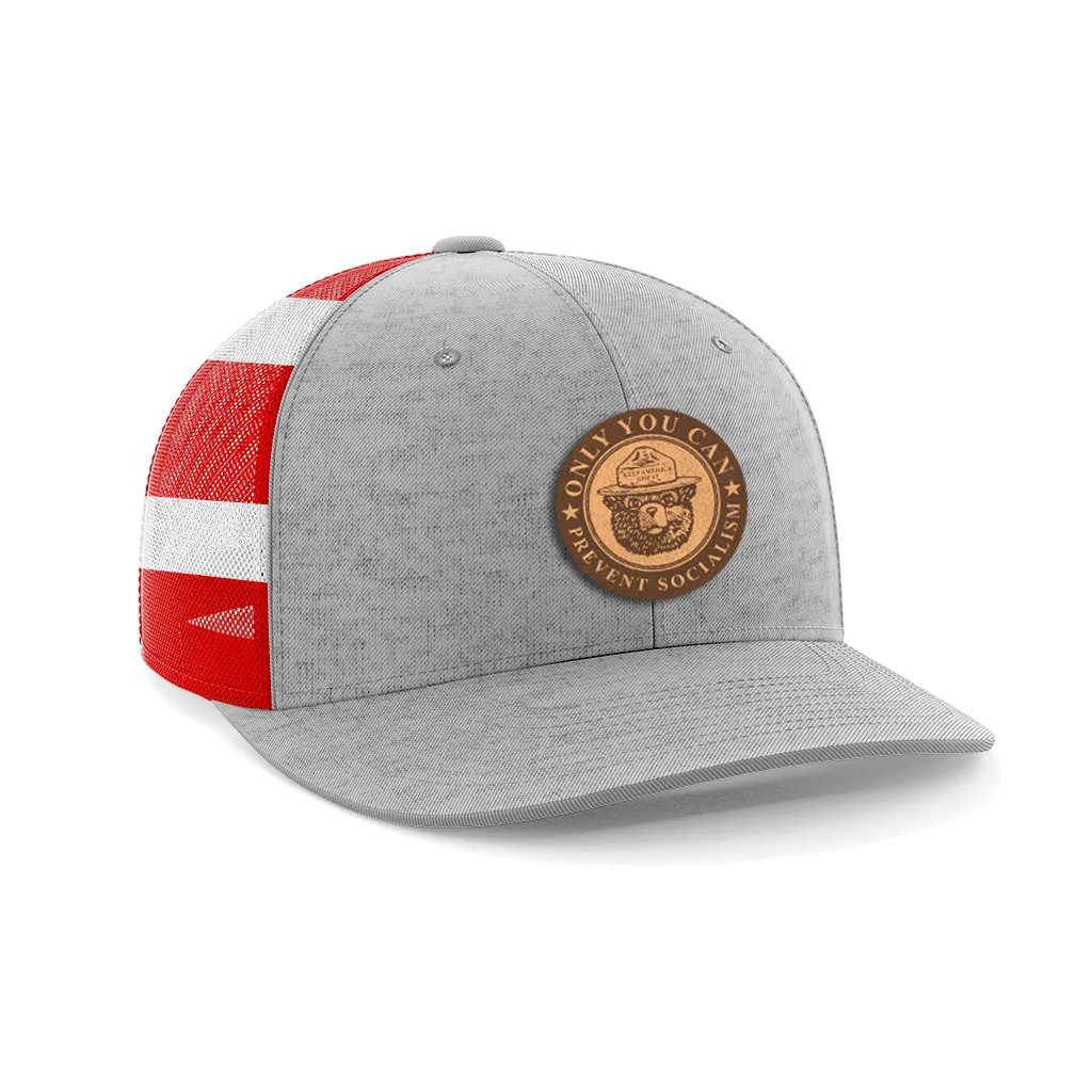 Only You Can Prevent Socialism Leather Patch Hat