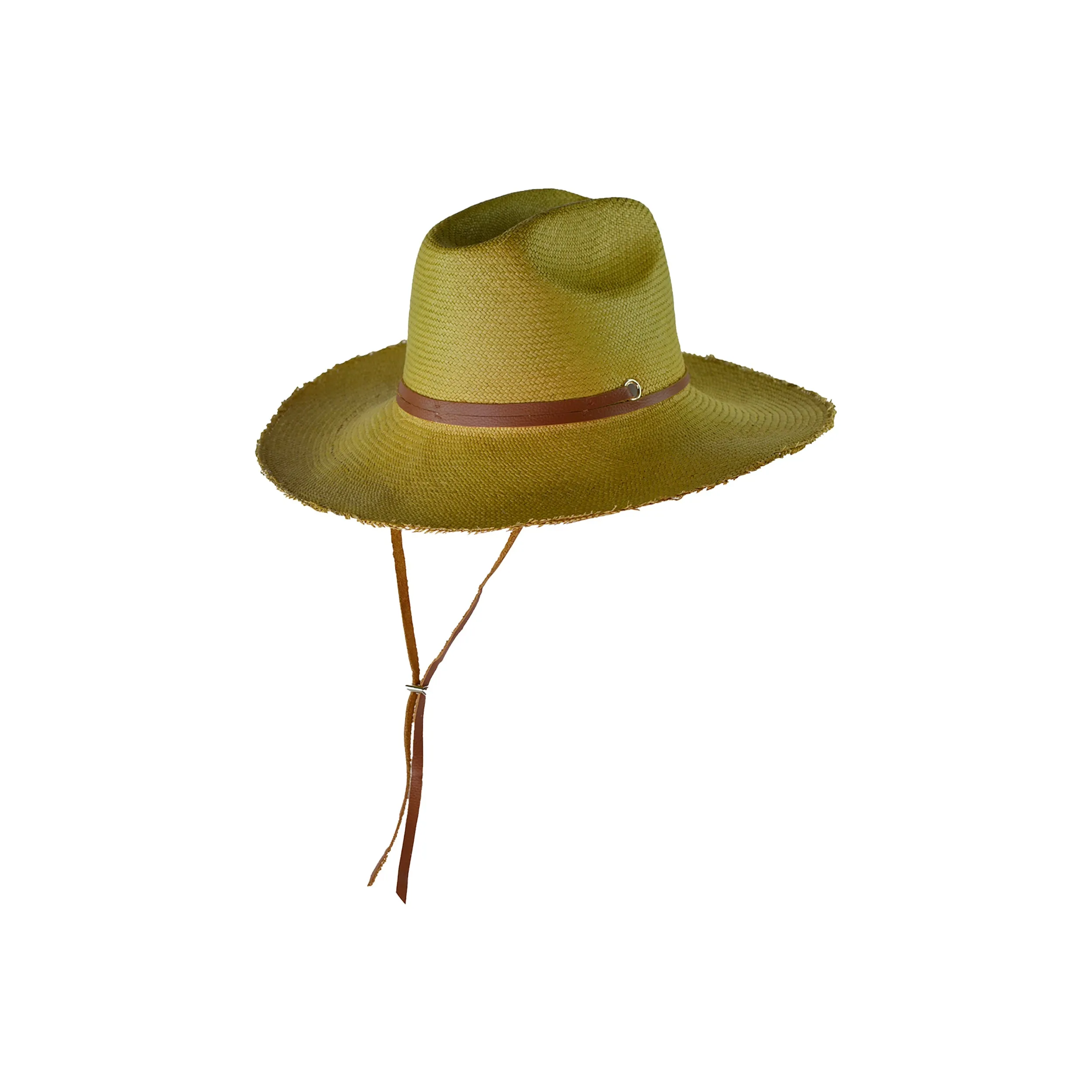 "Llano" Frayed Texas Long Brim With Adjustable Leather Band