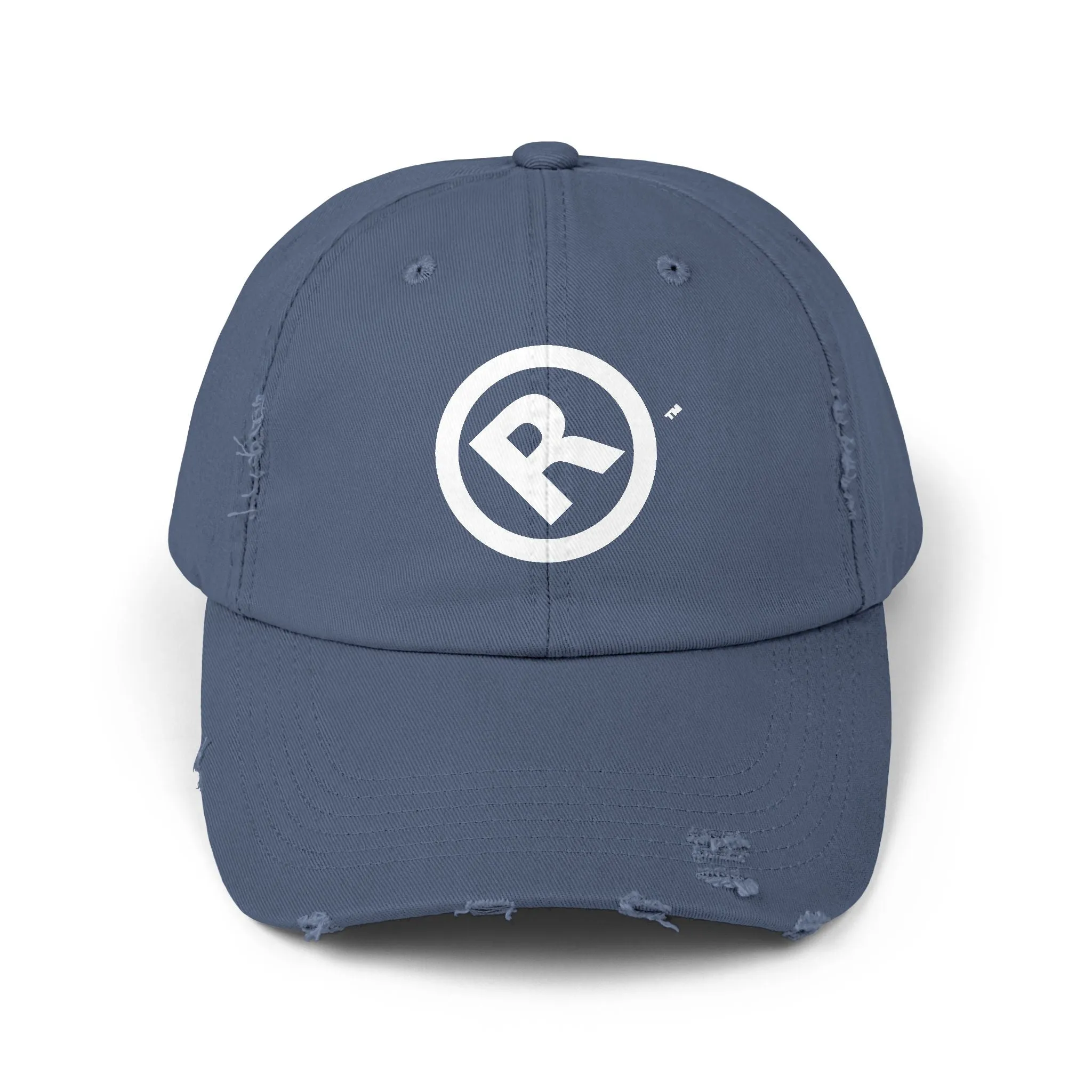Raw Suhi "R" LOGO Distressed Dad Cap (Scotland blue)