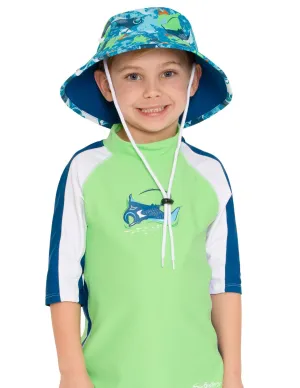 Reversible Bucket Sun Hat - Sapphire Manta