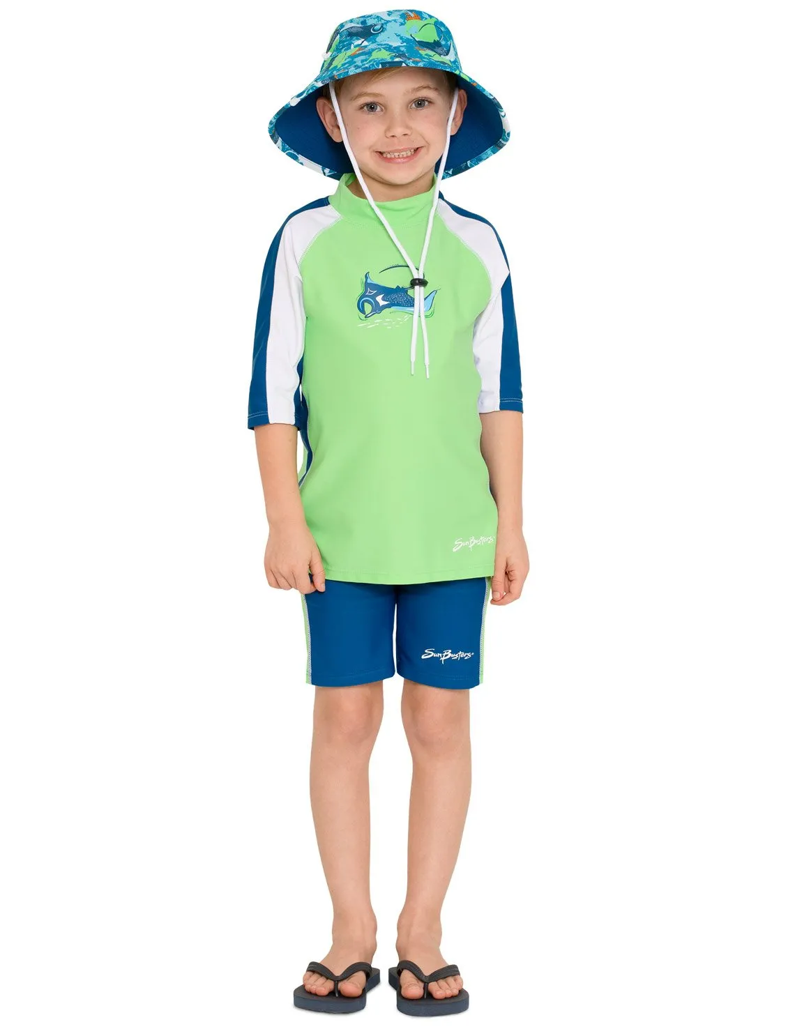 Reversible Bucket Sun Hat - Sapphire Manta