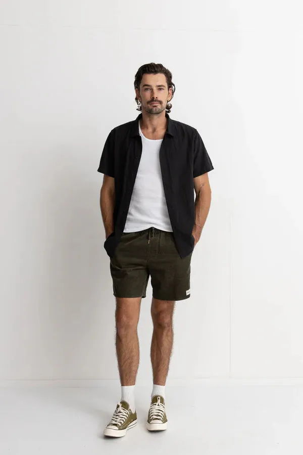 RHYTHM CLASSIC LINEN SS SHIRT BLK