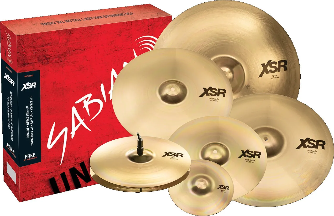 SABIAN XSR5007SB XSR Super Set 6-Pack w/10" & 18" Cymbal Package Made In Canada