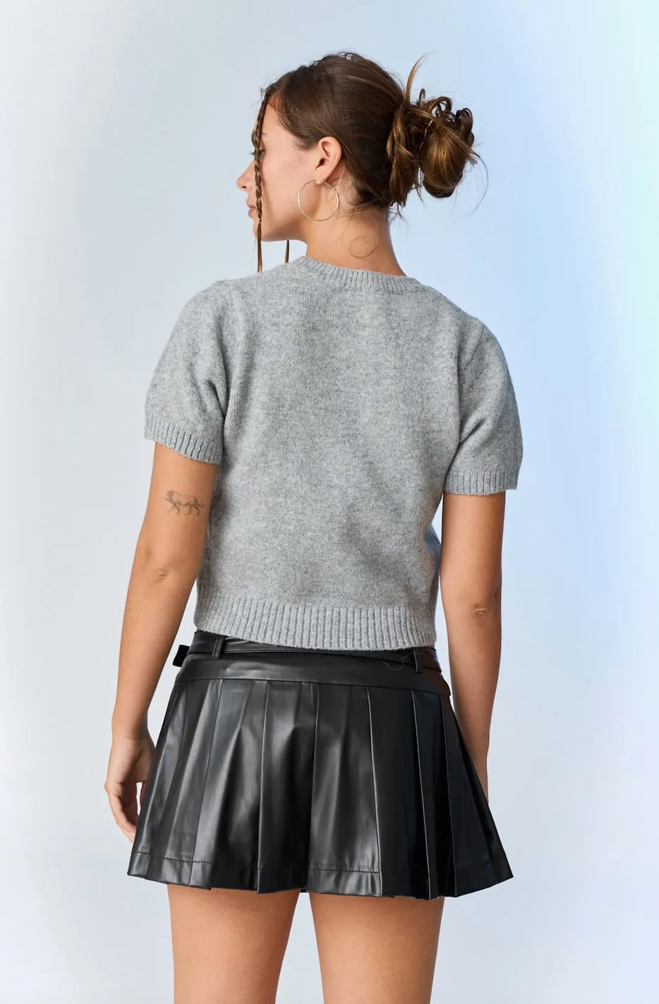 Solid Gray Knit Top