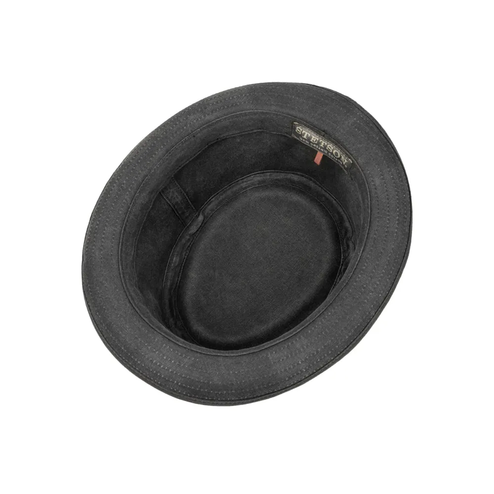 Stetson - Organic Cotton Pork Pie Cloth Hat - Fedora - Black