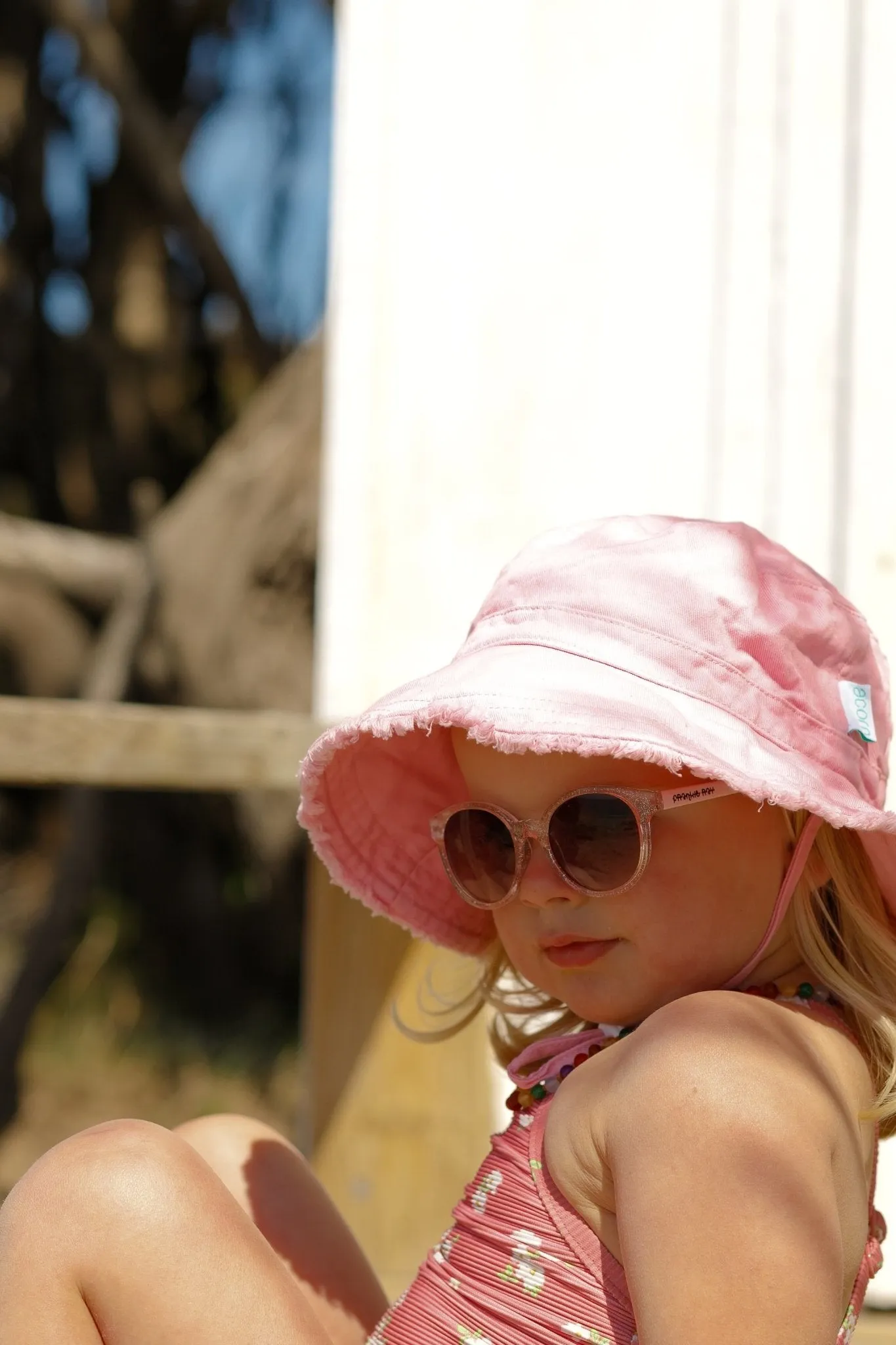 Strawberry Frayed Bucket Hat