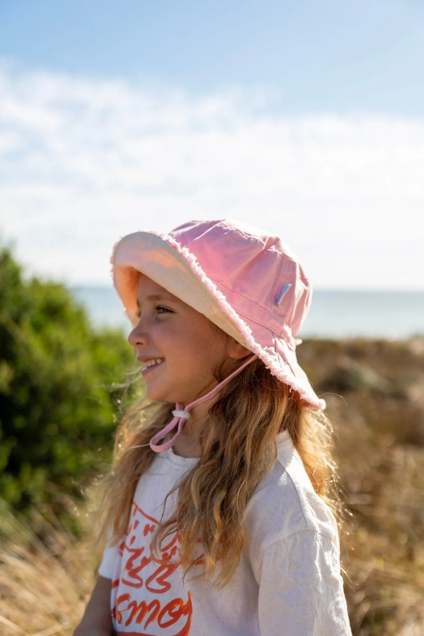 Strawberry Frayed Bucket Hat