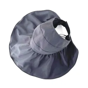 Summer UV Protection Sun Hat with Pearl Adjustable Big Heads Wide-Brimmed Beach Hat