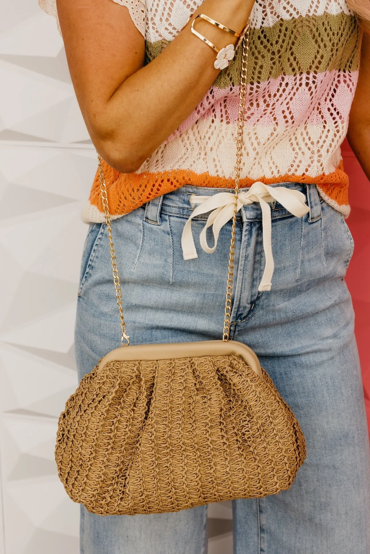 The Samara Braided Straw Cross Body Bag