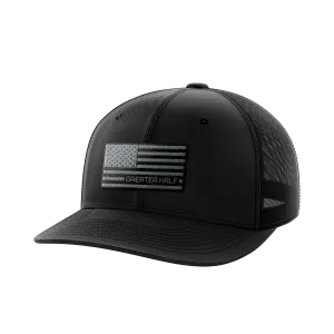 USA Black Flag Woven Patch Hat