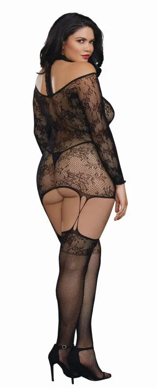 Versatile Garter Dress - Queen Size - Black