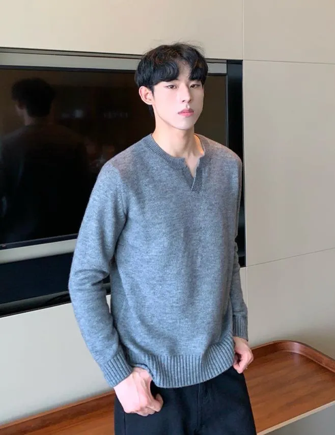 Versatile V-Neck Knit Sweater