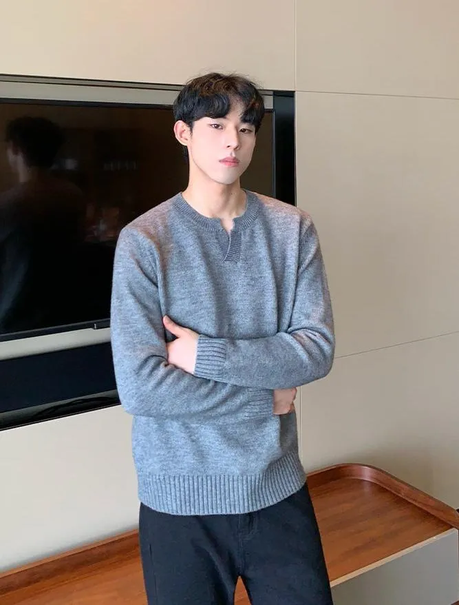 Versatile V-Neck Knit Sweater