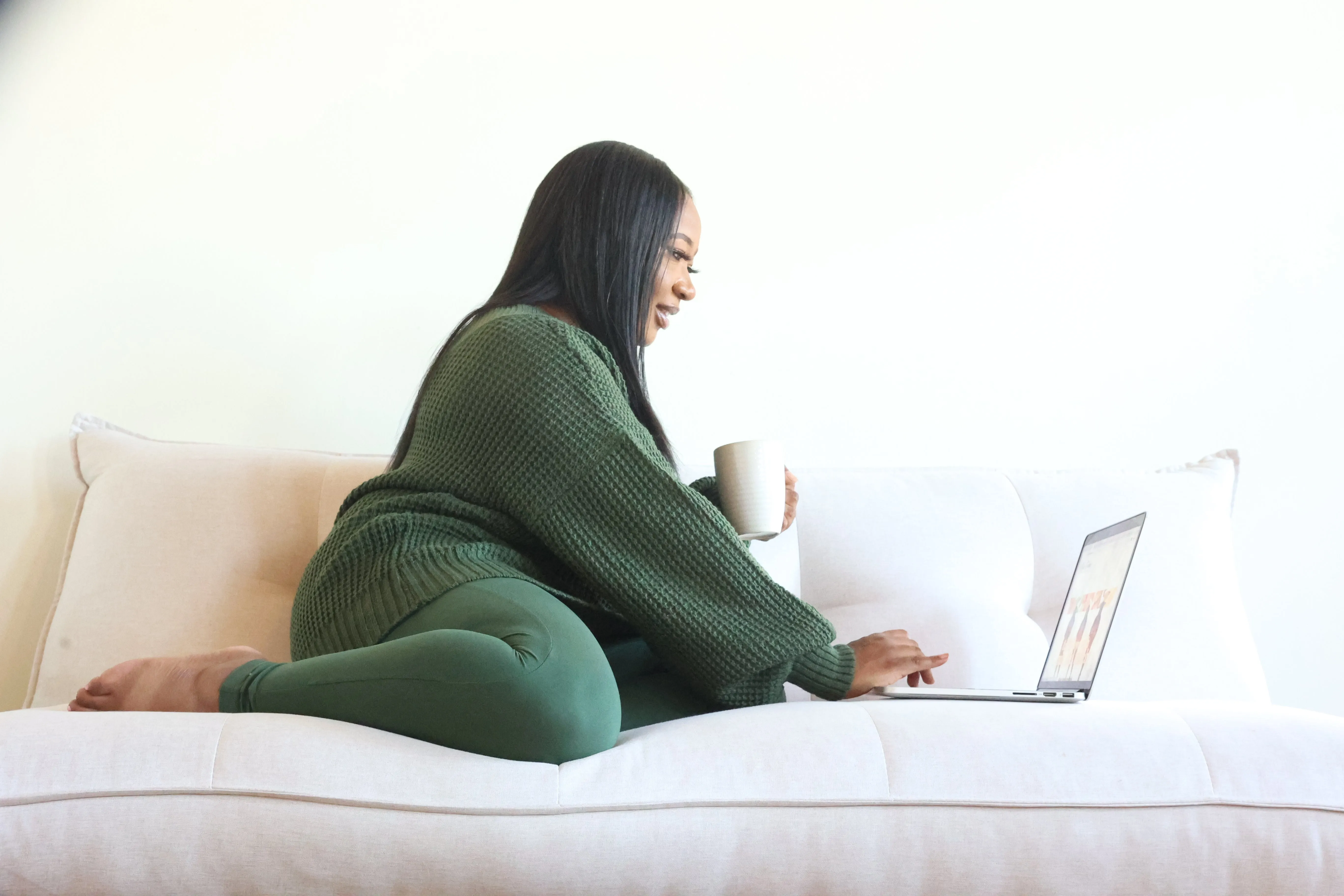 Waffle Knit V-neck Sweater