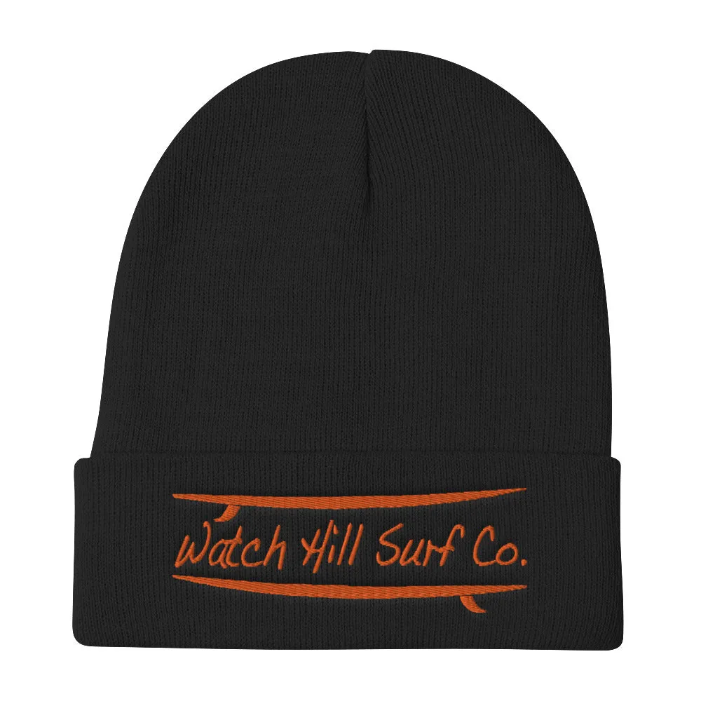 Watch Hill Surf Co. 'Parallel Boards' Embroidered Beanie (Orange)