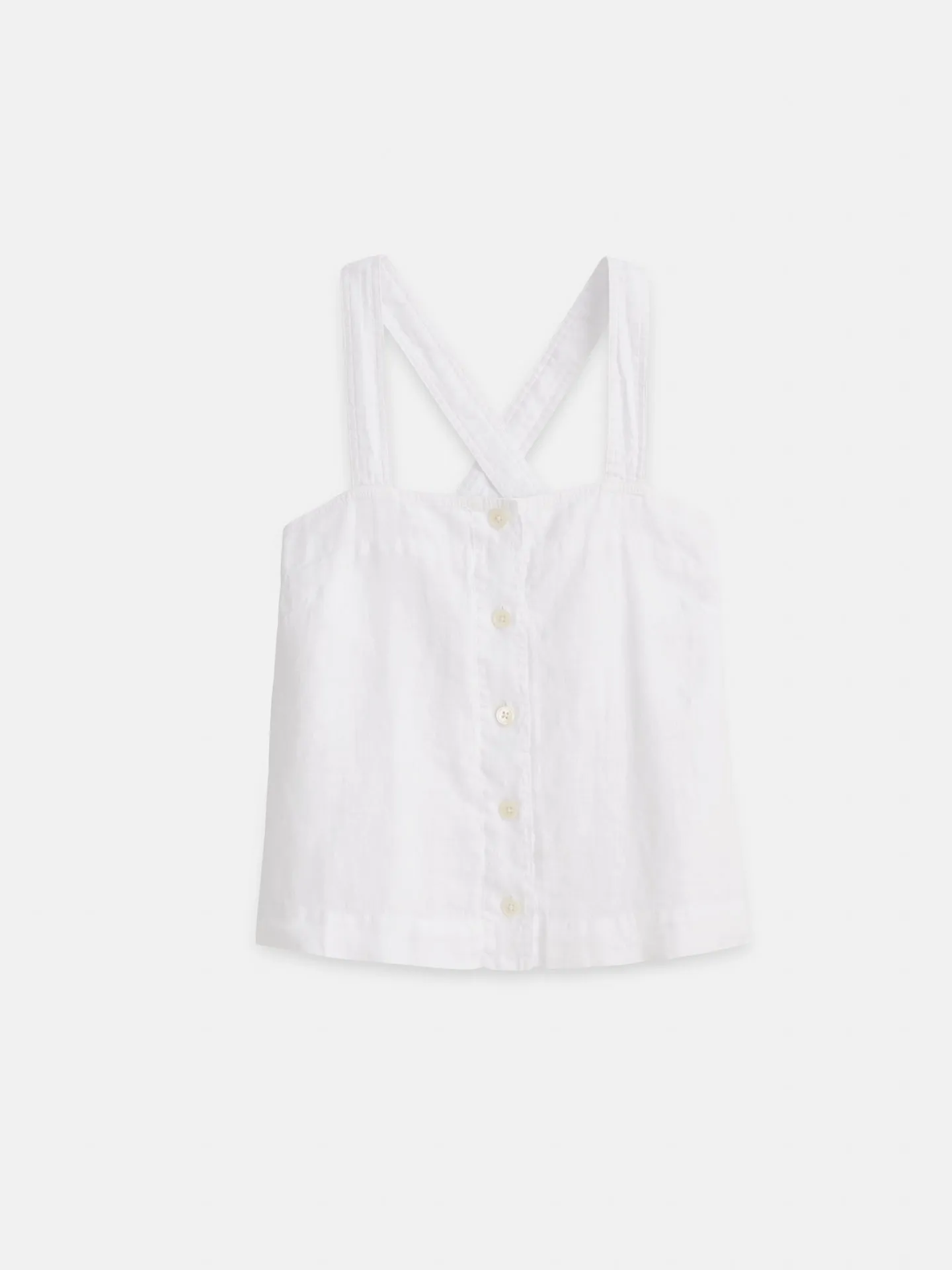 Zoe Tank In Linen - White